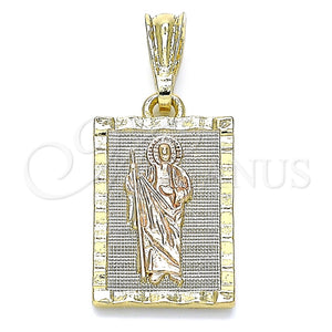 Dije Religioso 05.351.0176 Oro Laminado, Diseño de San Judas, Pulido, Tres Tonos
