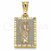 Dije Religioso 05.351.0176 Oro Laminado, Diseño de San Judas, Pulido, Tres Tonos