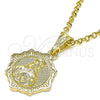 Dije Religioso 05.351.0177 Oro Laminado, Diseño de Sagrado Corazon de Jesus, Pulido, Tono Dorado
