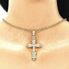 Dije Religioso 05.351.0181 Oro Laminado, Diseño de Crucifijo, Pulido, Tono Dorado