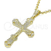 Dije Religioso 05.351.0181 Oro Laminado, Diseño de Crucifijo, Pulido, Tono Dorado