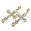 Dije Religioso 05.351.0181 Oro Laminado, Diseño de Crucifijo, Pulido, Tono Dorado