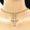 Dije Religioso 05.351.0181.1 Oro Laminado, Diseño de Crucifijo, Pulido, Tres Tonos
