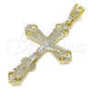 Dije Religioso 05.351.0181.1 Oro Laminado, Diseño de Crucifijo, Pulido, Tres Tonos