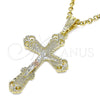 Dije Religioso 05.351.0181.1 Oro Laminado, Diseño de Crucifijo, Pulido, Tres Tonos