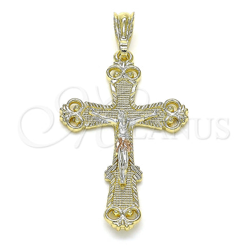 Dije Religioso 05.351.0181.1 Oro Laminado, Diseño de Crucifijo, Pulido, Tres Tonos