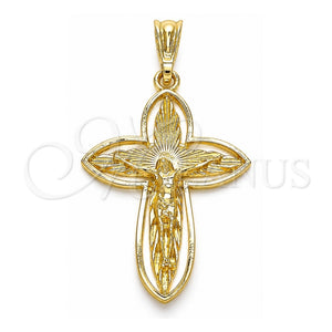Dije Religioso 05.351.0182 Oro Laminado, Diseño de Crucifijo, Pulido, Tono Dorado