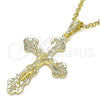 Dije Religioso 05.351.0183 Oro Laminado, Diseño de Crucifijo, Pulido, Tono Dorado