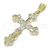 Dije Religioso 05.351.0183.1 Oro Laminado, Diseño de Crucifijo, Pulido, Tres Tonos