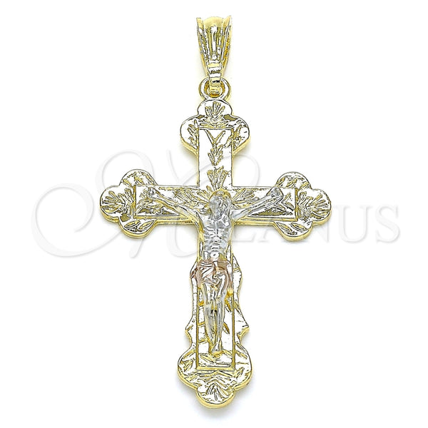 Dije Religioso 05.351.0183.1 Oro Laminado, Diseño de Crucifijo, Pulido, Tres Tonos