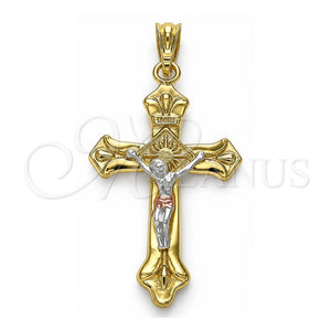 Dije Religioso 05.351.0184 Oro Laminado, Diseño de Crucifijo, Pulido, Tres Tonos