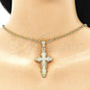 Dije Religioso 05.351.0161.1 Oro Laminado, Diseño de Crucifijo, Pulido, Tres Tonos