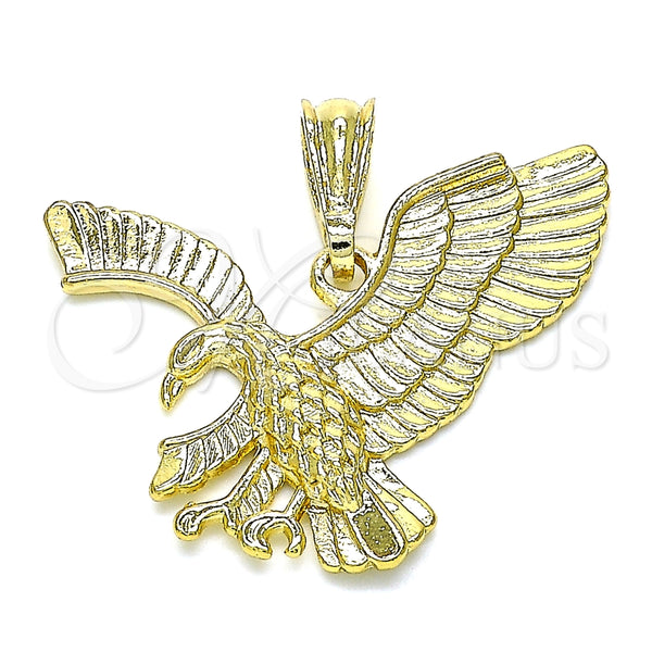 Dije Elegante 05.351.0119.1 Oro Laminado, Diseño de Águila, Pulido, Tono Dorado