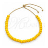 Pulsera Bolo Ajustable 03.32.0558 Oro Laminado, Diseño de Bola y Box, con Amarillo Perla, Pulido, Tono Dorado (06 MM Thickness, 10 Inches Length)