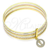 Aro Semanario 07.253.0006.05 Oro Laminado, Diseño de San Judas, con Blanca Cristal, Diamantado, Tres Tonos (02 MM Thickness, Size 5 (2.50 Diameter))