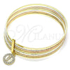 Aro Semanario 07.253.0006.05 Oro Laminado, Diseño de San Judas, con Blanca Cristal, Diamantado, Tres Tonos (02 MM Thickness, Size 5 (2.50 Diameter))
