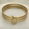 Aro Semanario 07.253.0006.05 Oro Laminado, Diseño de San Judas, con Blanca Cristal, Diamantado, Tres Tonos (02 MM Thickness, Size 5 (2.50 Diameter))