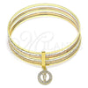 Aro Semanario 07.253.0006.05 Oro Laminado, Diseño de San Judas, con Blanca Cristal, Diamantado, Tres Tonos (02 MM Thickness, Size 5 (2.50 Diameter))