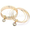 Aro Semanario 07.253.0006.05 Oro Laminado, Diseño de San Judas, con Blanca Cristal, Diamantado, Tres Tonos (02 MM Thickness, Size 5 (2.50 Diameter))