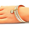 Aro Semanario 07.253.0006.1.05 Oro Laminado, Diseño de San Judas, con Multicolor Cristal, Diamantado, Tres Tonos (02 MM Thickness, Size 5 (2.50 Diameter))