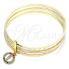 Aro Semanario 07.253.0006.1.05 Oro Laminado, Diseño de San Judas, con Multicolor Cristal, Diamantado, Tres Tonos (02 MM Thickness, Size 5 (2.50 Diameter))