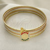 Aro Semanario 07.253.0005.1.05 Oro Laminado, Diseño de San Benito, con Multicolor Cristal, Diamantado, Tres Tonos (02 MM Thickness, Size 5 (2.50 Diameter))