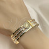 Aro Semanario 07.253.0004.05 Oro Laminado, Diseño de Guadalupe, con Blanca Cristal, Diamantado, Tres Tonos (02 MM Thickness, Size 5 (2.50 Diameter))