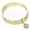 Aro Semanario 07.253.0004.05 Oro Laminado, Diseño de Guadalupe, con Blanca Cristal, Diamantado, Tres Tonos (02 MM Thickness, Size 5 (2.50 Diameter))