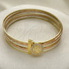 Aro Semanario 07.253.0004.05 Oro Laminado, Diseño de Guadalupe, con Blanca Cristal, Diamantado, Tres Tonos (02 MM Thickness, Size 5 (2.50 Diameter))