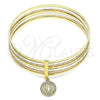 Aro Semanario 07.253.0004.05 Oro Laminado, Diseño de Guadalupe, con Blanca Cristal, Diamantado, Tres Tonos (02 MM Thickness, Size 5 (2.50 Diameter))