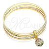 Aro Semanario 07.253.0004.1.05 Oro Laminado, Diseño de Guadalupe, con Multicolor Cristal, Diamantado, Tres Tonos (02 MM Thickness, Size 5 (2.50 Diameter))