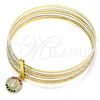 Aro Semanario 07.253.0004.1.05 Oro Laminado, Diseño de Guadalupe, con Multicolor Cristal, Diamantado, Tres Tonos (02 MM Thickness, Size 5 (2.50 Diameter))