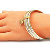 Aro Semanario 07.253.0014.05 Oro Laminado, Diseño de Elefante, con Granate Cristal, Diamantado, Tres Tonos (02 MM Thickness, Size 5 (2.50 Diameter))