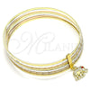 Aro Semanario 07.253.0014.05 Oro Laminado, Diseño de Elefante, con Granate Cristal, Diamantado, Tres Tonos (02 MM Thickness, Size 5 (2.50 Diameter))