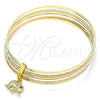 Aro Semanario 07.253.0014.05 Oro Laminado, Diseño de Elefante, con Granate Cristal, Diamantado, Tres Tonos (02 MM Thickness, Size 5 (2.50 Diameter))