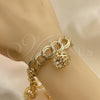 Pulsera de Dije 03.331.0180.08 Oro Laminado, Diseño de Bola, con Blanca Zirconia Cubica, Pulido, Tono Dorado (13 MM Thickness, 8 Inches Length)