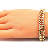 Pulsera Básica 03.331.0183.09 Oro Laminado, Pulido, Tono Dorado (10 MM Thickness, 9 Inches Length)