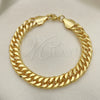 Pulsera Básica 03.331.0183.09 Oro Laminado, Pulido, Tono Dorado (10 MM Thickness, 9 Inches Length)