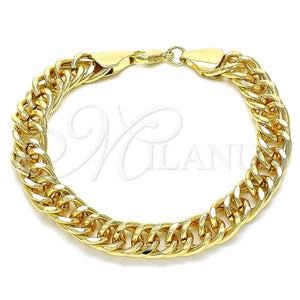 Pulsera Básica 03.331.0183.09 Oro Laminado, Pulido, Tono Dorado (10 MM Thickness, 9 Inches Length)
