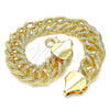 Pulsera Básica 03.331.0186.09 Oro Laminado, Pulido, Tono Dorado (15 MM Thickness, 9 Inches Length)
