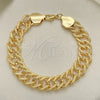 Pulsera Básica 03.331.0186.09 Oro Laminado, Pulido, Tono Dorado (15 MM Thickness, 9 Inches Length)