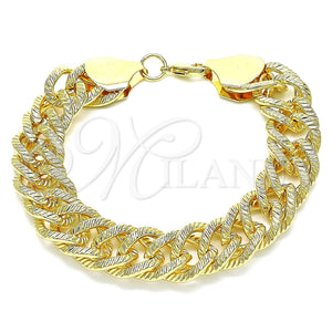 Pulsera Básica 03.331.0186.09 Oro Laminado, Pulido, Tono Dorado (15 MM Thickness, 9 Inches Length)