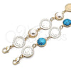 Pulsera Elegante 03.331.0197.07 Oro Laminado, con Turquoise Opal, Pulido, Tono Dorado (14 MM Thickness, 7 Inches Length)