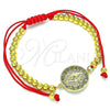 Pulsera Bolo Ajustable 03.381.0002.11 Oro Laminado, Diseño de Ojo Griego y Bola, con Multicolor Micro Pave, Pulido, Tono Dorado (04 MM Thickness, 11 Inches Length)