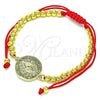 Pulsera Bolo Ajustable 03.381.0002.11 Oro Laminado, Diseño de Ojo Griego y Bola, con Multicolor Micro Pave, Pulido, Tono Dorado (04 MM Thickness, 11 Inches Length)