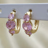 Argolla Huggie 02.210.0490.3.15 Oro Laminado, con Rosado Zirconia Cubica, Pulido, Tono Dorado