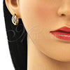 Argolla Huggie 02.210.0491.3.15 Oro Laminado, Diseño de Flor, con Amatista Zirconia Cubica, Pulido, Tono Dorado