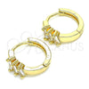 Argolla Huggie 02.210.0492.15 Oro Laminado, con Blanca Zirconia Cubica, Pulido, Tono Dorado