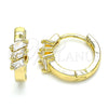 Argolla Huggie 02.210.0492.15 Oro Laminado, con Blanca Zirconia Cubica, Pulido, Tono Dorado