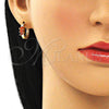 Argolla Huggie 02.210.0492.1.15 Oro Laminado, Diseño de Baguette, con Granate Zirconia Cubica, Pulido, Tono Dorado